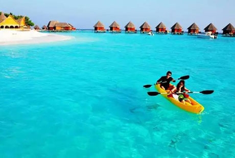 【蓝色美人蕉·自由行】马尔代夫2沙+2水 蓝美岛5晚8日游蜜月首选地，四星岛